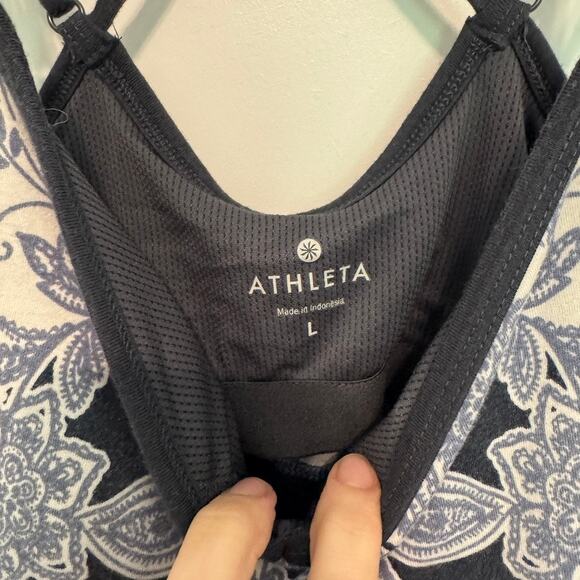 Athleta Tank Top Womens Large Gray Strappy Sleeveless Cotton Yoga Activewear - Picture 3 of 8
